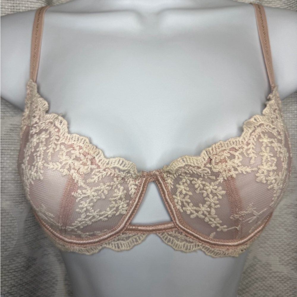 Free People Blush Pink & Cream Lace Underwire Bra